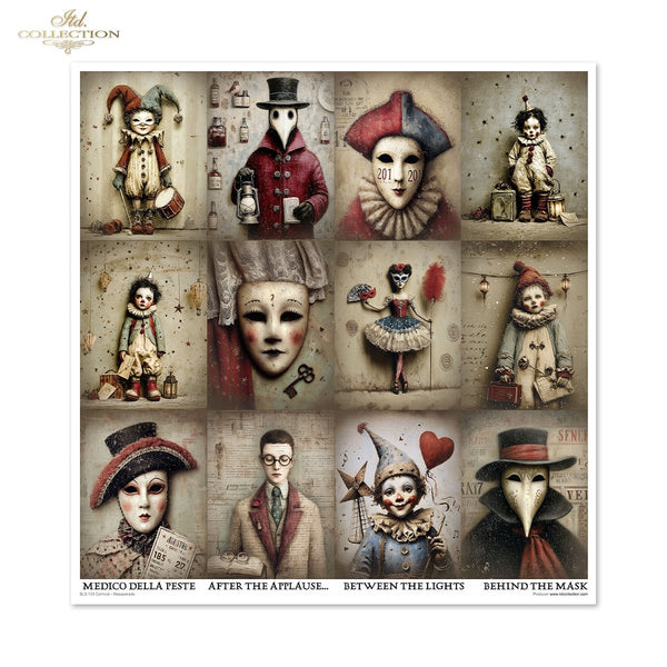 Scrapbooking-Papier Set Carnival - Masquerade 200 g/m2 310x320mm 11 Bögen