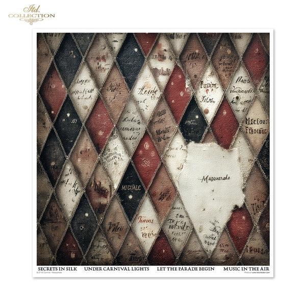 Scrapbooking-Papier Set Carnival - Masquerade 200 g/m2 310x320mm 11 Bögen
