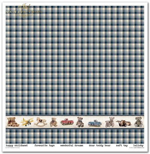 Scrapbooking Papier Set Kindheitserinnerungen blau 10 Bögen 31x32cm 200g/m²