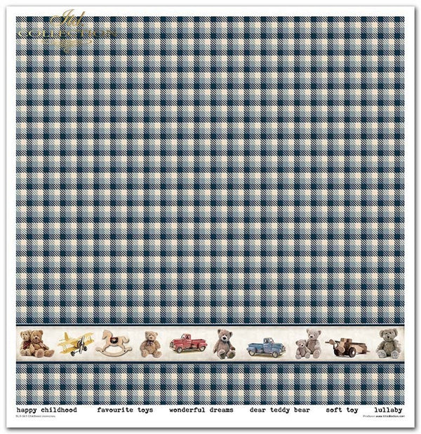 Scrapbooking Papier Set Childhood Memories blau 10 Bögen 31x32cm 200g/m²