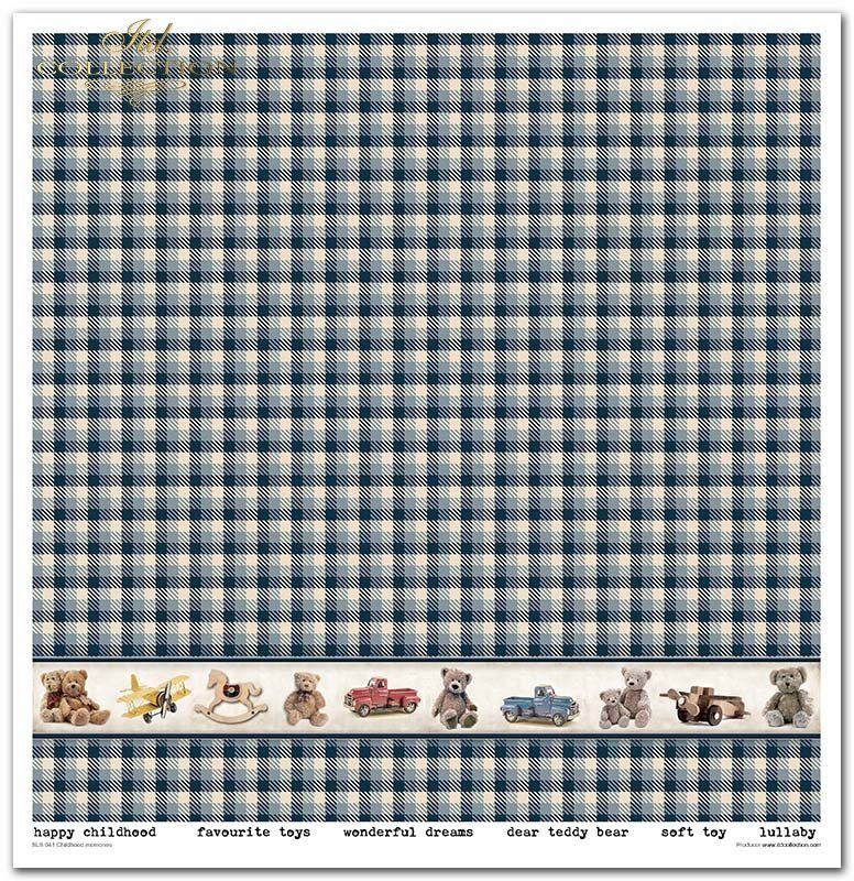 Scrapbooking Papier Set Kindheitserinnerungen blau 10 Bögen 31x32cm 200g/m²