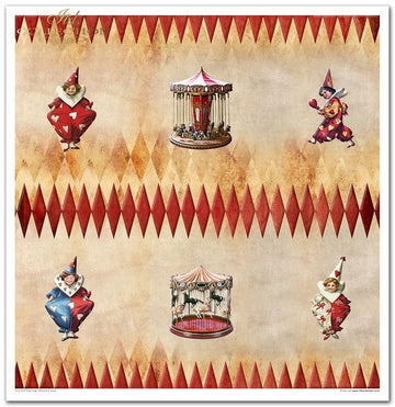 Scrapbooking Papier Set Carnival - Pierrot in Love 10 Bögen 31x32cm 200g/m²