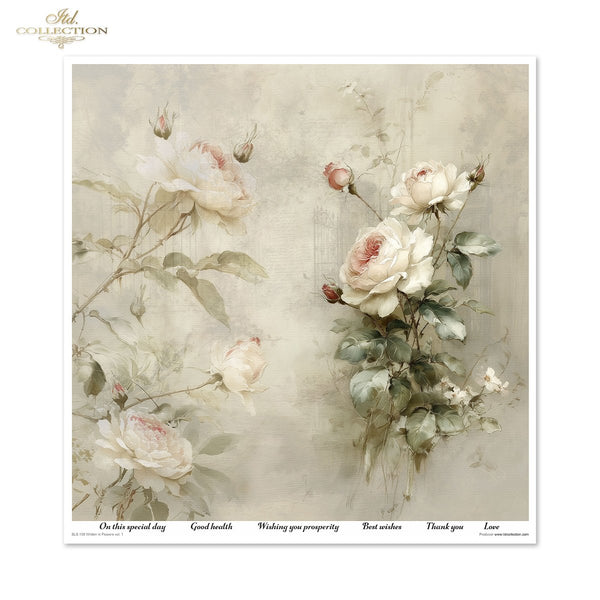 Scrapbooking-Papier Set Written in Flowers vol. 1 200 g/m2 310x320mm 11 Bögen
