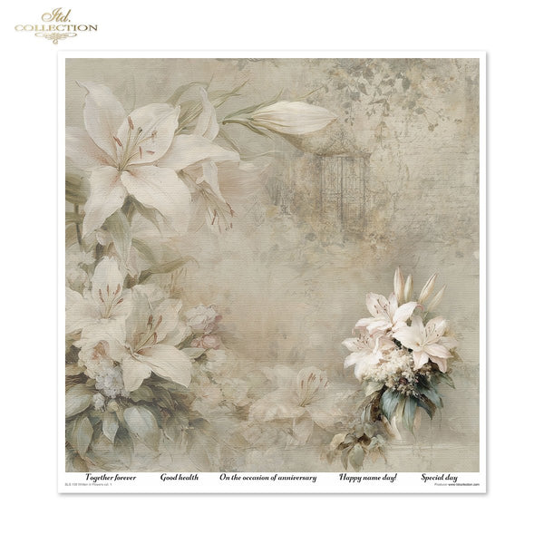 Scrapbooking-Papier Set Written in Flowers vol. 1 200 g/m2 310x320mm 11 Bögen
