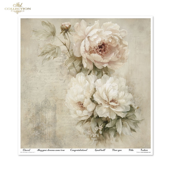 Scrapbooking-Papier Set Written in Flowers vol. 1 200 g/m2 310x320mm 11 Bögen