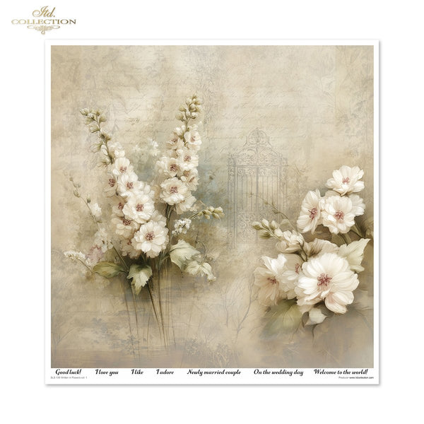 Scrapbooking-Papier Set Written in Flowers vol. 1 200 g/m2 310x320mm 11 Bögen