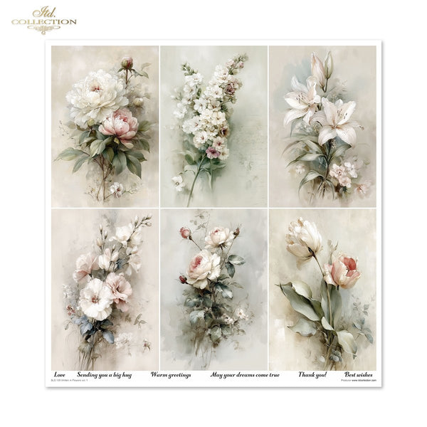 Scrapbooking-Papier Set Written in Flowers vol. 1 200 g/m2 310x320mm 11 Bögen