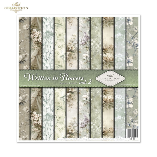 Scrapbooking-Papier Set Written in Flowers vol. 2 200 g/m2 310x320mm 11 Bögen
