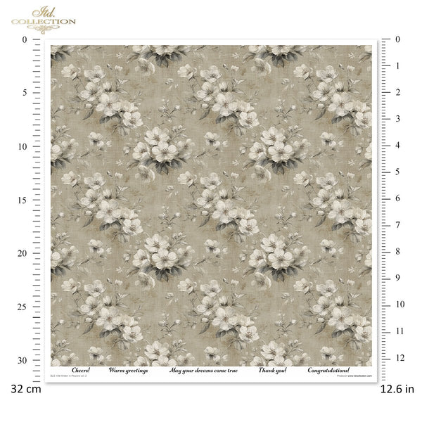 Scrapbooking-Papier Set Written in Flowers vol. 2 200 g/m2 310x320mm 11 Bögen