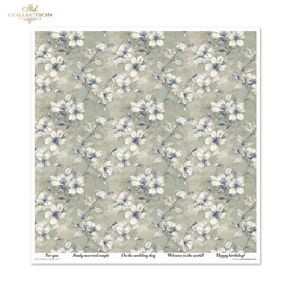 Scrapbooking-Papier Set Written in Flowers vol. 2 200 g/m2 310x320mm 11 Bögen