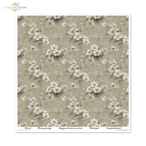 Scrapbooking-Papier Set Written in Flowers vol. 2 200 g/m2 310x320mm 11 Bögen