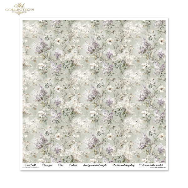 Scrapbooking-Papier Set Written in Flowers vol. 2 200 g/m2 310x320mm 11 Bögen