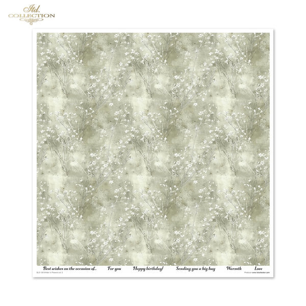 Scrapbooking-Papier Set Written in Flowers vol. 2 200 g/m2 310x320mm 11 Bögen