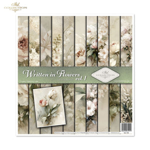 Scrapbooking-Papier Set Written in Flowers vol. 1 200 g/m2 310x320mm 11 Bögen