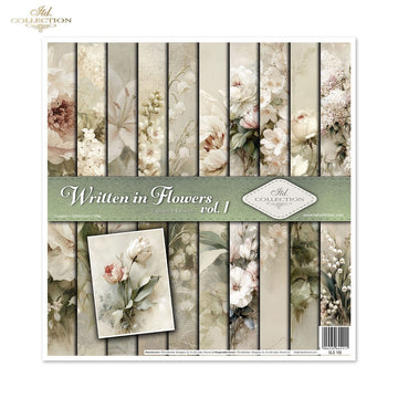 Scrapbooking-Papier Set Written in Flowers vol. 1 200 g/m2 310x320mm 11 Bögen