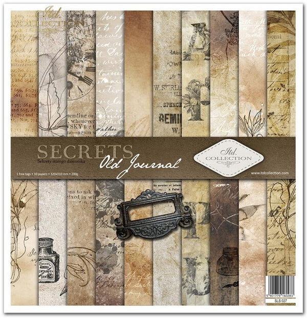 Scrapbooking-Papier Set Old Journal Secrets 10 Stk/Pkg. 30x30cm 200g