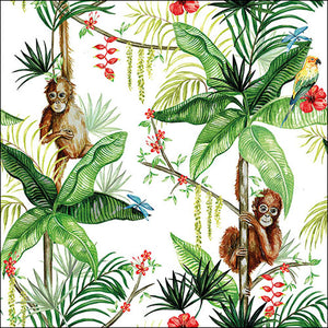 Ambiente Servietten Orangutan Dschungel  33x33cm 20 Stück