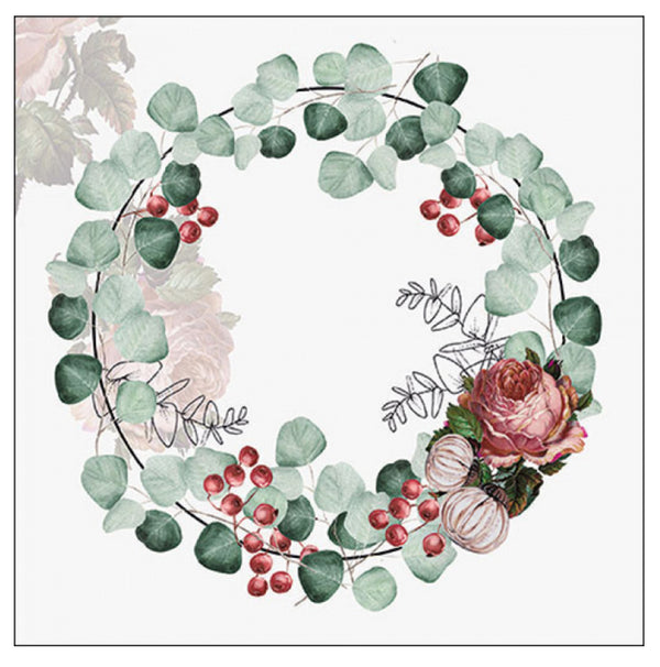 Ambiente Servietten Wreath of Eucalyptus grey 33x33cm 20 Stück/Packung