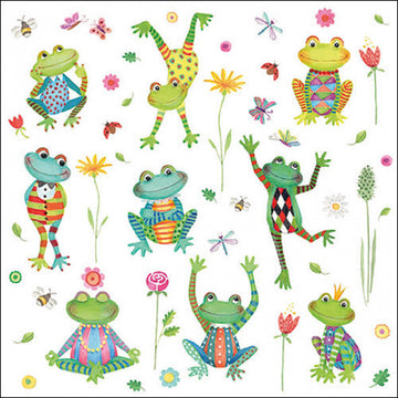 Ambiente Servietten Happy Frogs 33x33cm 20 Stück/Packung