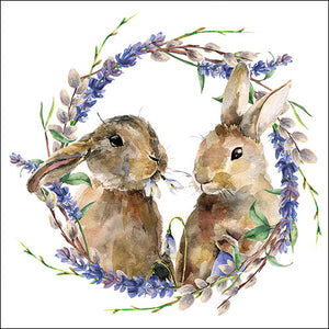 Ambiente Servietten Hasenkranz Häschen 33x33cm 20 Stück/Verpackung