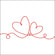 Ambiente Servietten Line of Love red Herzen  33x33cm 20 Stück/Packung