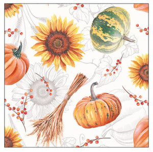 Ambiente Servietten Kürbis und Sonnenblume FSC Mix 33x33cm 20 Stück/Verpackung