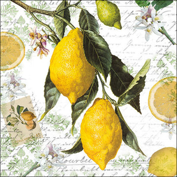 Ambiente Servietten Zitronen mediterran 33x33cm 20 Stück FSC Mix