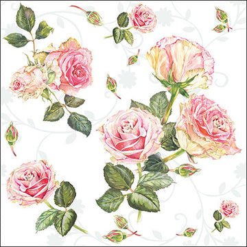 Ambiente Servietten Rosie white  33x33cm 20 Stück