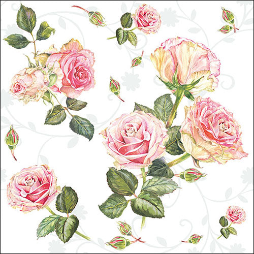 Ambiente Servietten Rosie white  33x33cm 20 Stück