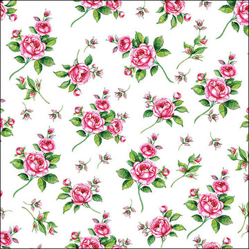 Ambiente Servietten Evelyn white Rosen 33x33cm 20 Stück
