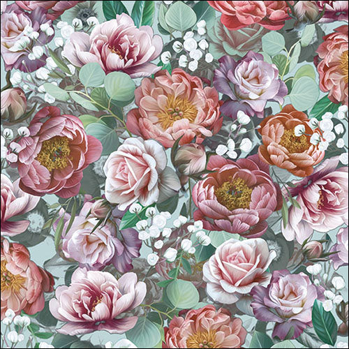 Ambiente Servietten Vintage Flowers green  33x33cm 20 Stück