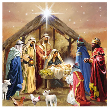 Ambiente Servietten Nativity Collage Weihnachtskrippe 33x33cm 20 Stück/Packung