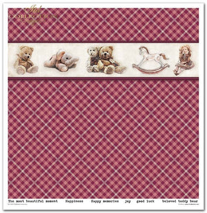 Scrapbooking-Papierset Kindheitserinnerungen rosa 10 Bögen 31x32cm 200g/m²