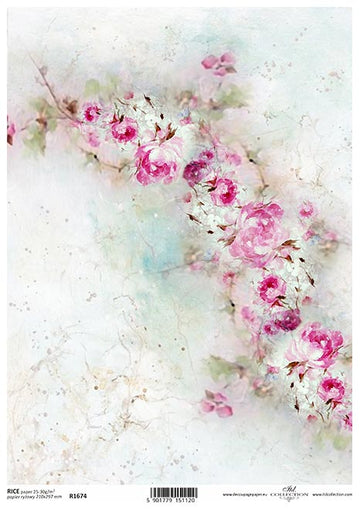 Reispapier Rosenranke Watercolor A4 210x297mm 25-30g/m² 1 Bogen