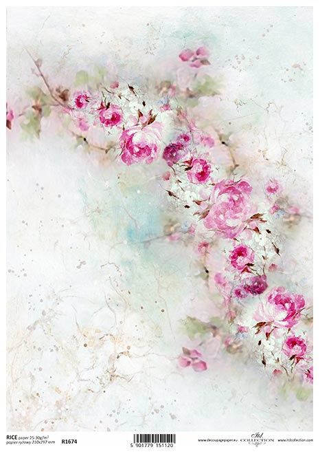 Reispapier Rosenranke Watercolor A4 210x297mm 25-30g/m² 1 Bogen