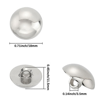 Shank Button Acrylknöpfe halbrund platin mit Öse 18x11,5mm 5 Stück