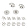 Shank Button Acrylknöpfe halbrund platin mit Öse 18x11,5mm 5 Stück