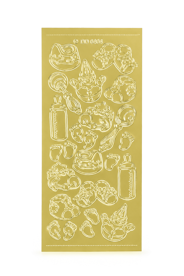 Shiny Outline Konturensticker Baby Shower 1 Bogen 10x23cm
