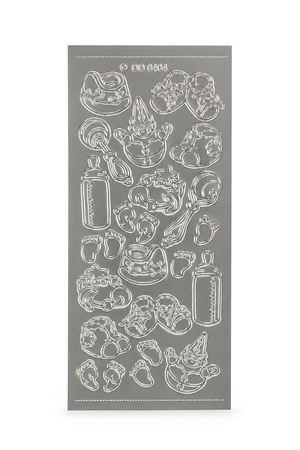 Shiny Outline Konturensticker Baby Shower 1 Bogen 10x23cm