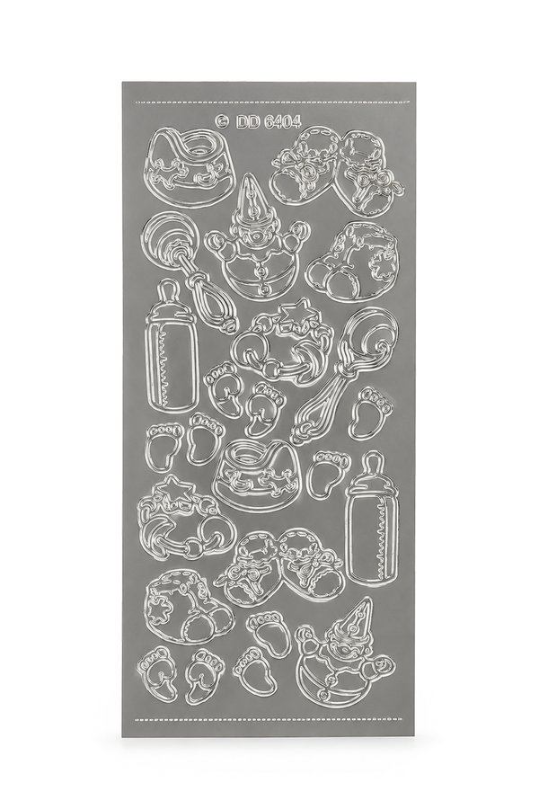 Shiny Outline Konturensticker Baby Shower 1 Bogen 10x23cm