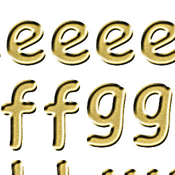 Glänzende Umrissaufkleber Kleinbuchstaben 1 Bogen 23x10cm