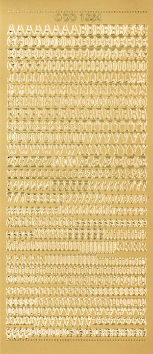Konturensticker Buchstaben und Zahlen 1 Bogen 23x10cm