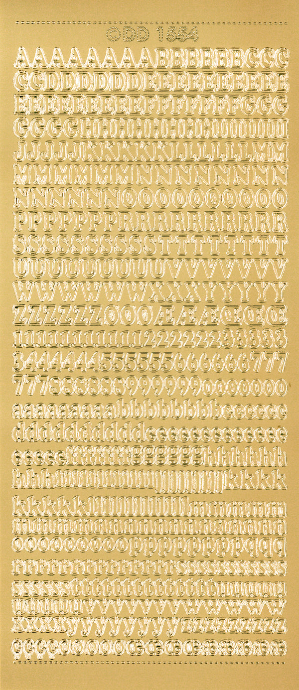 Konturensticker Buchstaben und Zahlen 1 Bogen 23x10cm