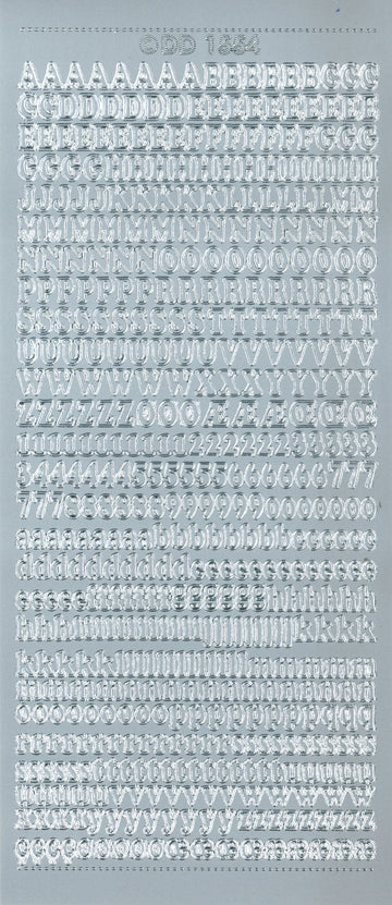 Konturensticker Buchstaben und Zahlen 1 Bogen 23x10cm