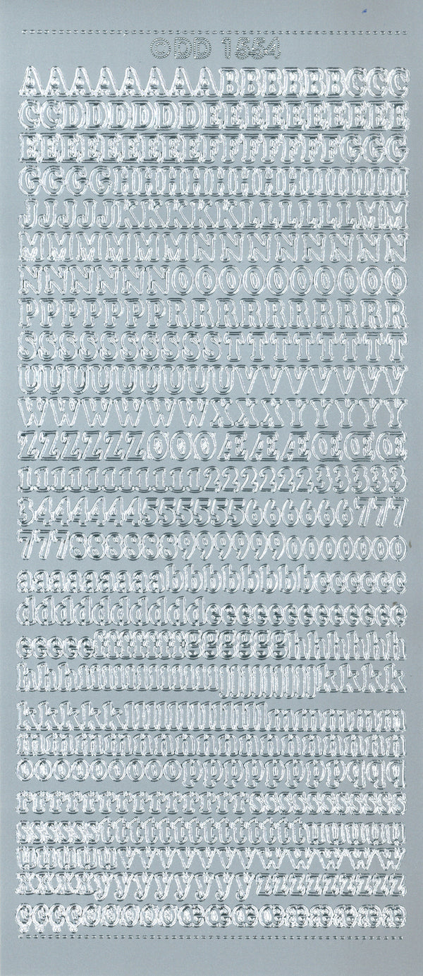 Konturensticker Buchstaben und Zahlen 1 Bogen 23x10cm