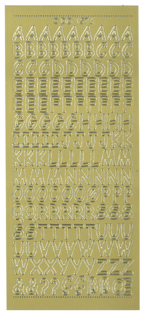 Konturensticker Buchstaben abgerundet 10x23cm 1 Bogen