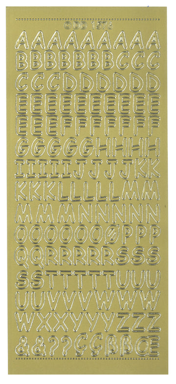 Konturensticker Buchstaben abgerundet 10x23cm 1 Bogen