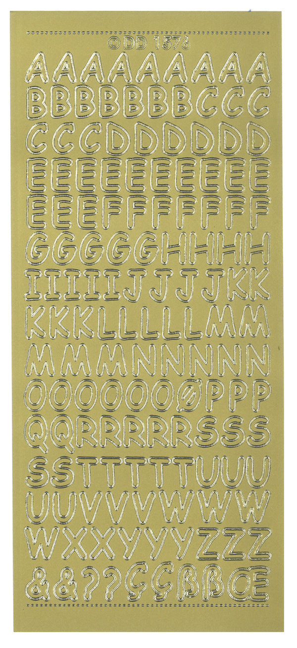Konturensticker Buchstaben abgerundet 10x23cm 1 Bogen