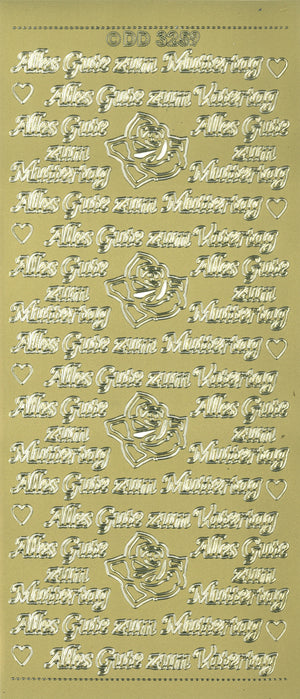Konturensticker Alles Gute zum Muttertag / Vatertag 23x10cm 1 Bogen