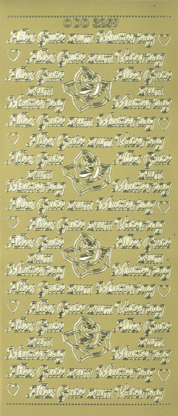 Konturensticker Alles Gute zum Muttertag / Vatertag 23x10cm 1 Bogen